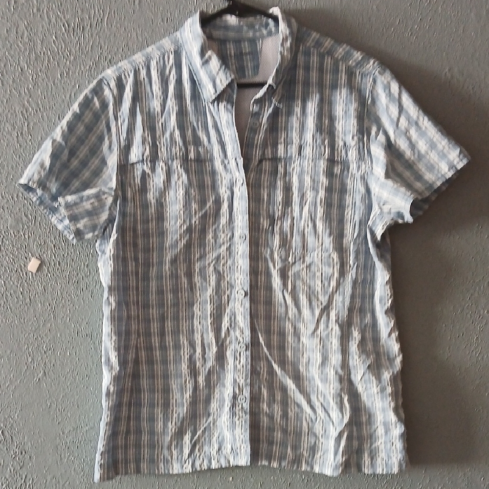 L.L. Bean Blue and White Plaid Casual Shirt